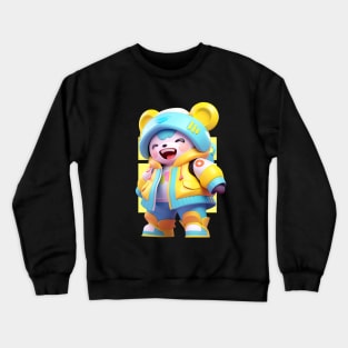 AKBLM - AMEKAJI アメカジ STYLE GHETTOKO KUMA | CUTE 3D ANIME FASHION Crewneck Sweatshirt